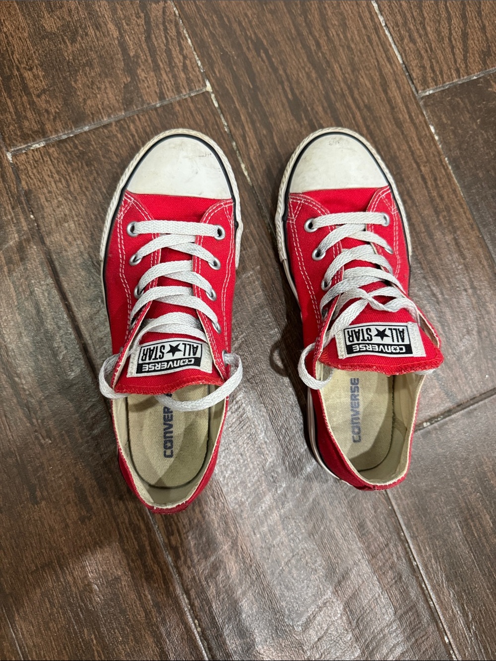 Converse Kids Red Low Top Canvas Sneakers
